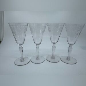 Fostoria Washington Etched Glass Cordials Set Of 4